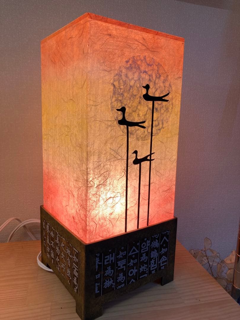 韓紙工芸品，月明かりの鵲