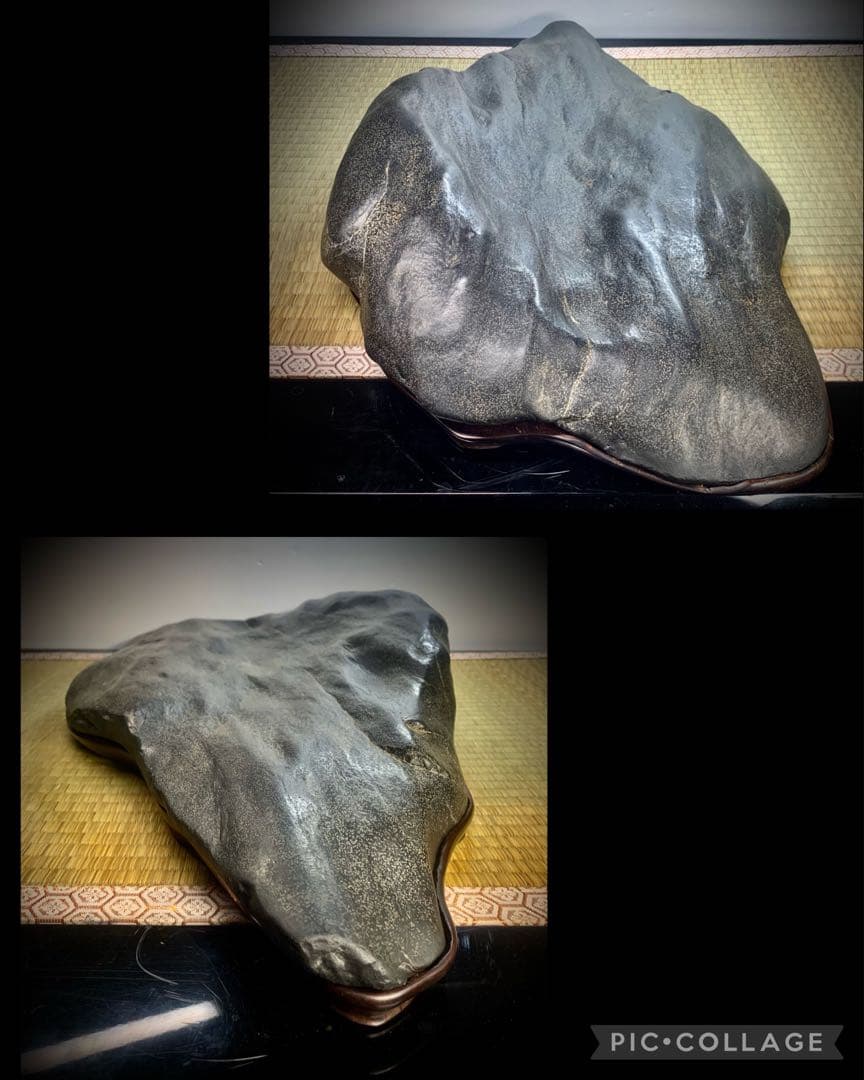 4289 瀬田川金梨地真黒石  横57×高11×奥行32(cm) 14.58kg