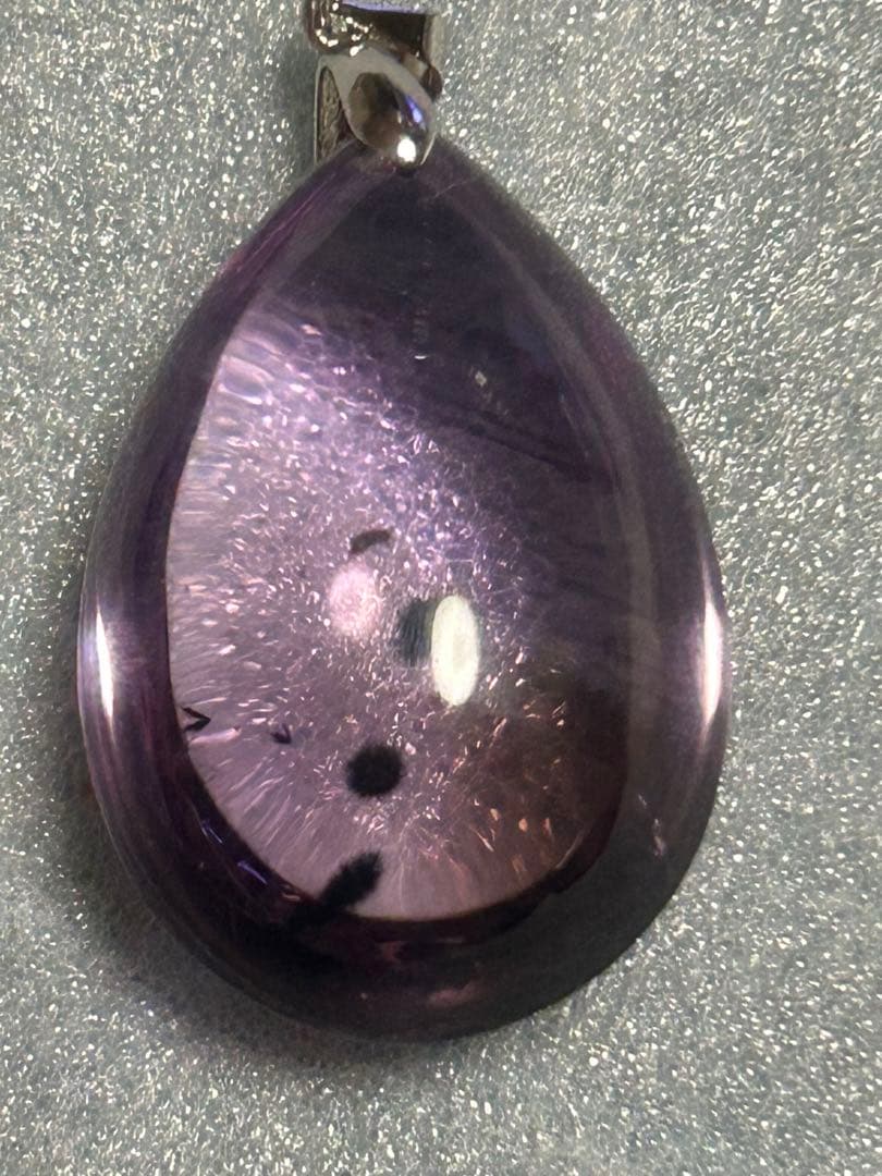 【天然石 】ロマネサイトインアメジスト ペンダントトップ バチカン18KGP
