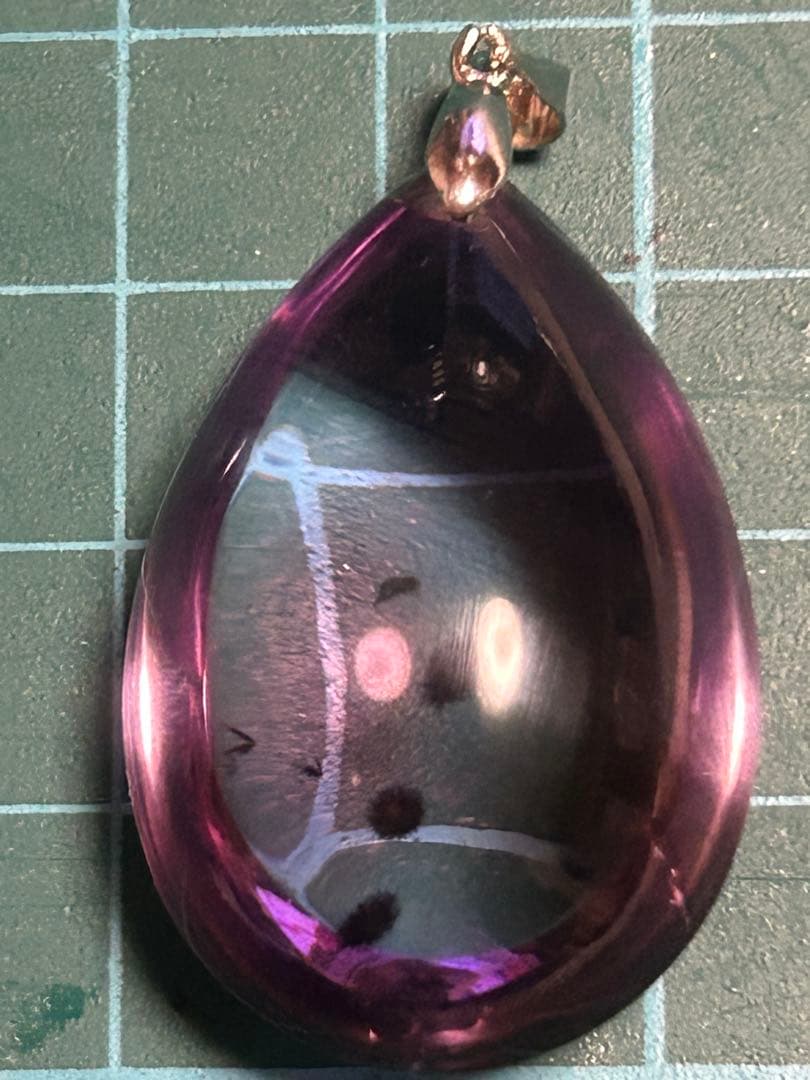 【天然石 】ロマネサイトインアメジスト ペンダントトップ バチカン18KGP