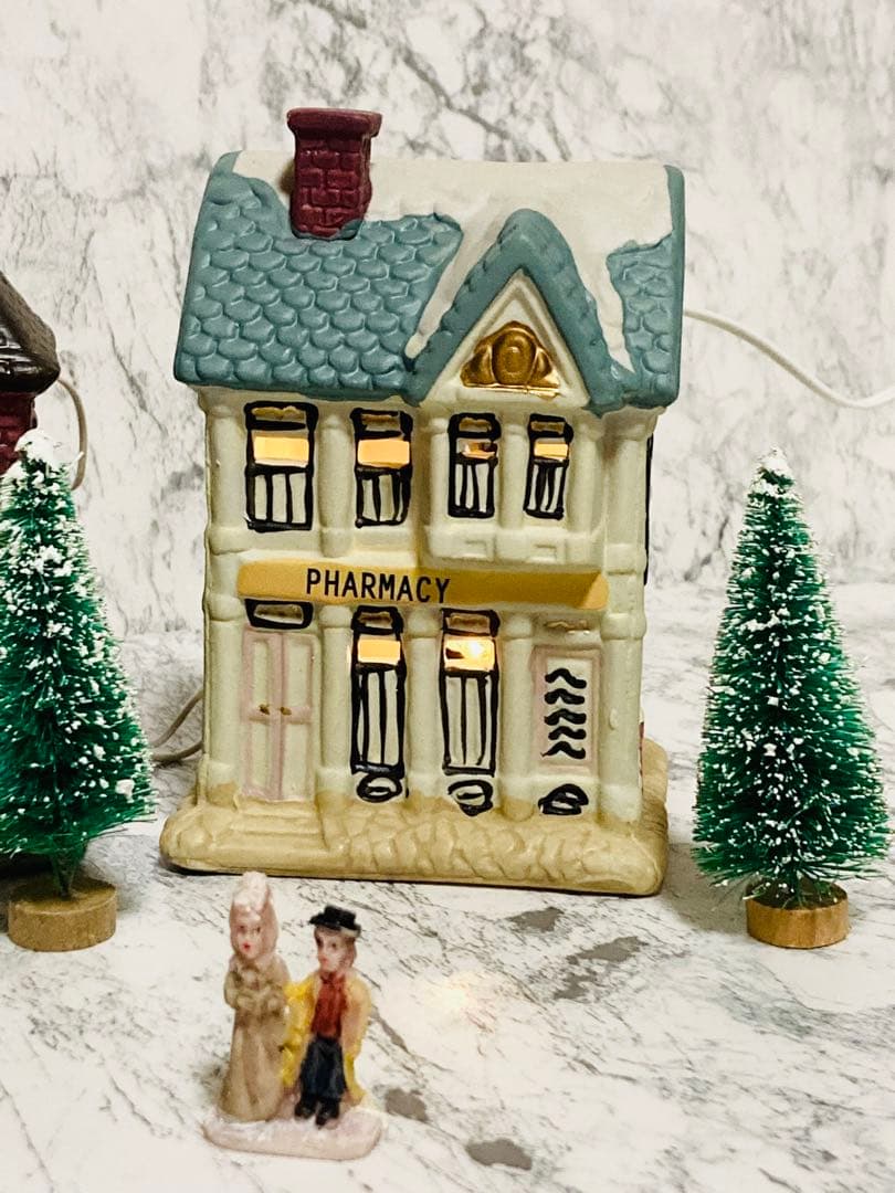 美品❗️ クリスマス ビレッジ ライトセット 17ピース ✨