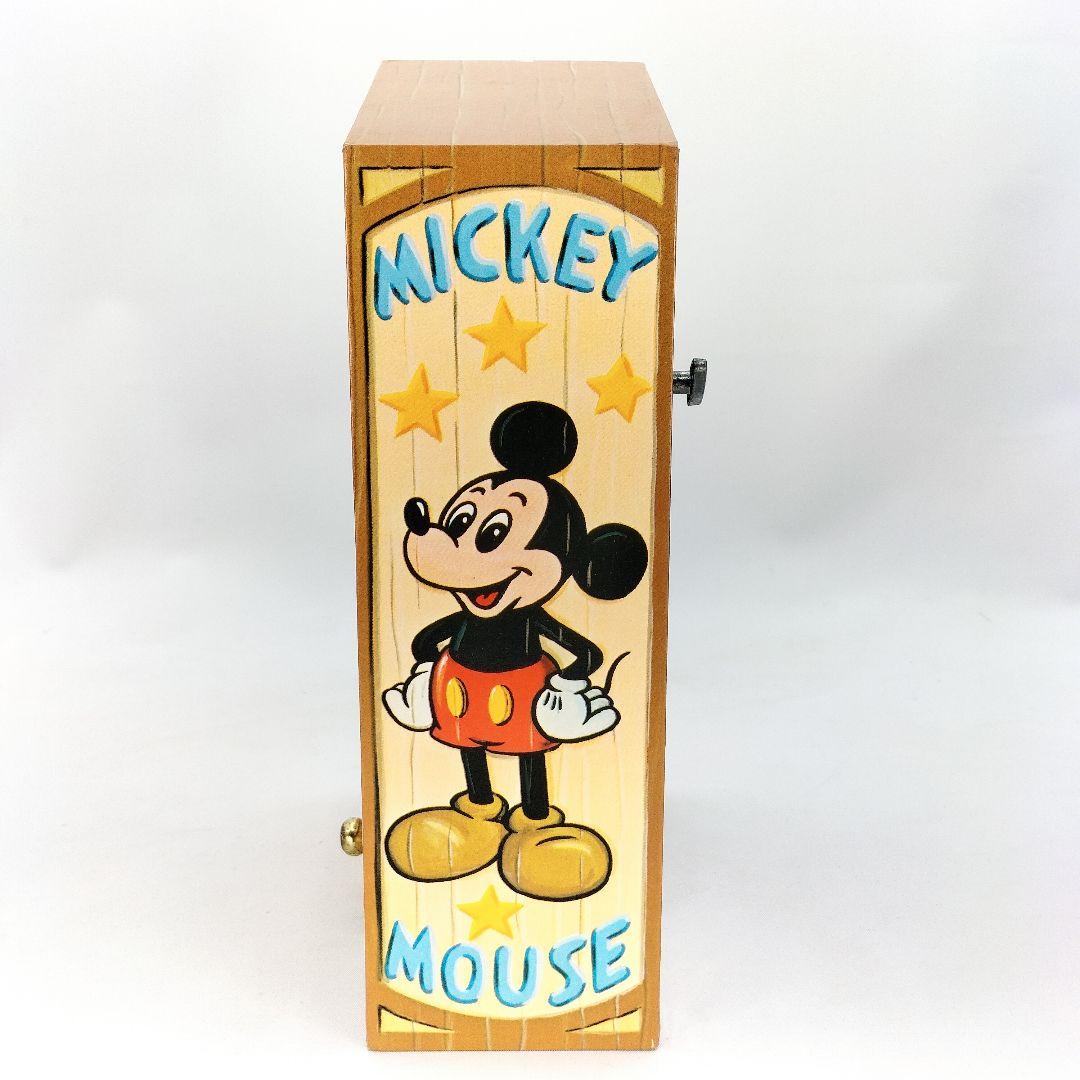 レトロ ミッキー ミニー 木製 オルゴール ダンシング ジュエルボックス