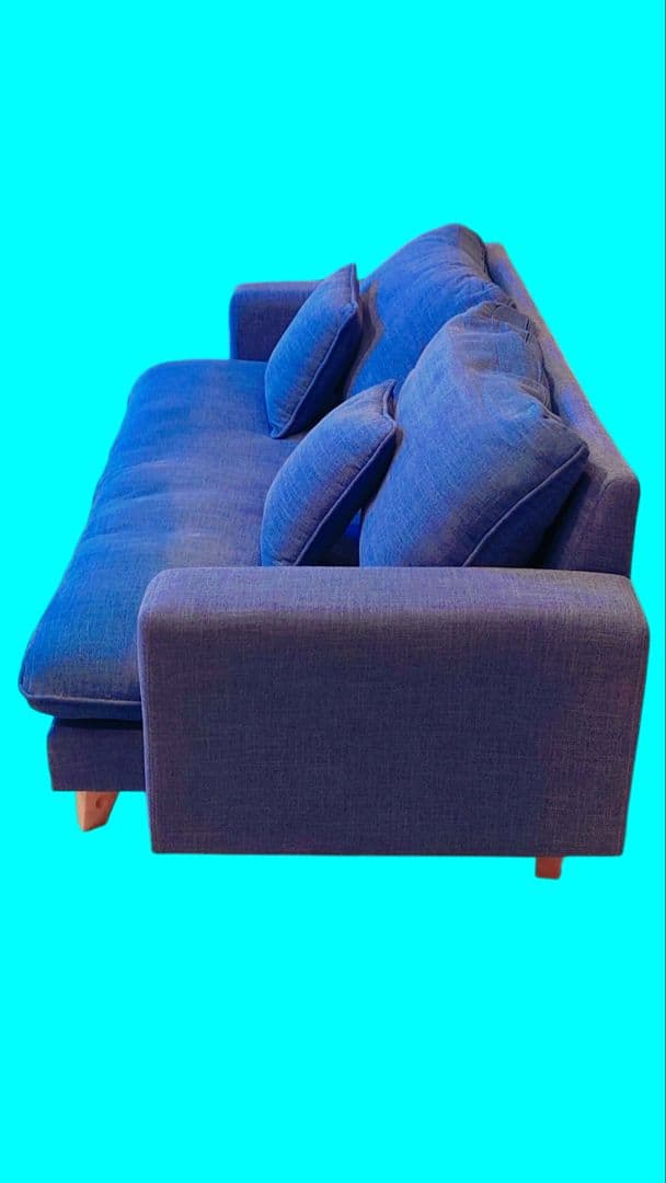 デニムソファ、ブルーソファ、2人用ソファ、3人用ソファ、オシャレソファ、ソファー