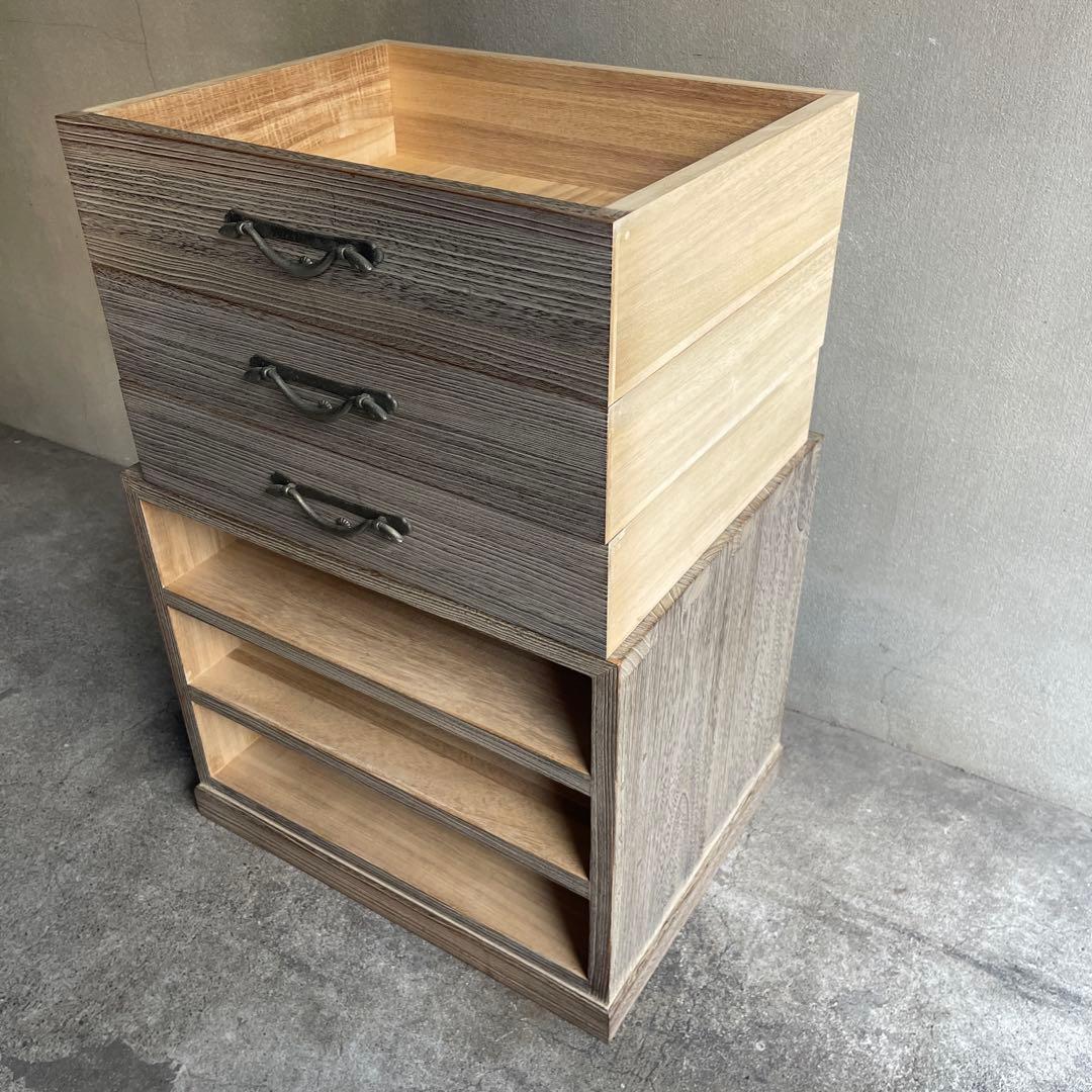 会津松本 手許 ３段 小引き出し 整理箱 抽斗 書類入れ