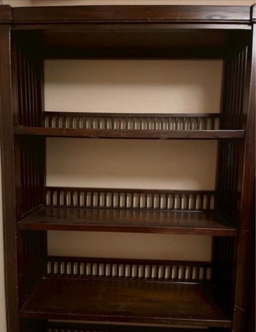 アンティーク　アジアン家具　木製ラック　小道具　棚　オープンシェルフ　本棚