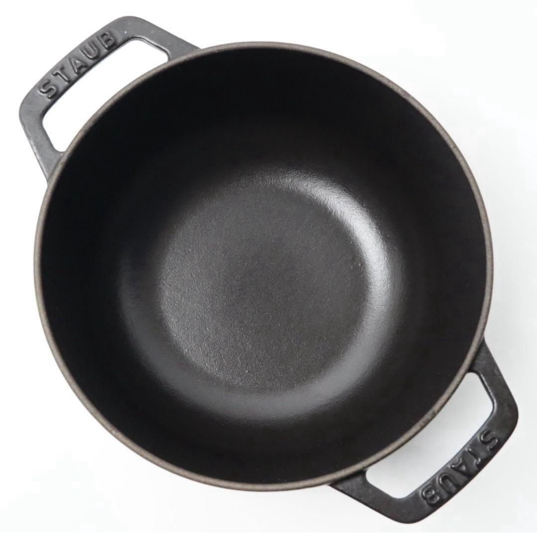 【美品】ストウブ staub Wa-NABE M 18cm ブラック