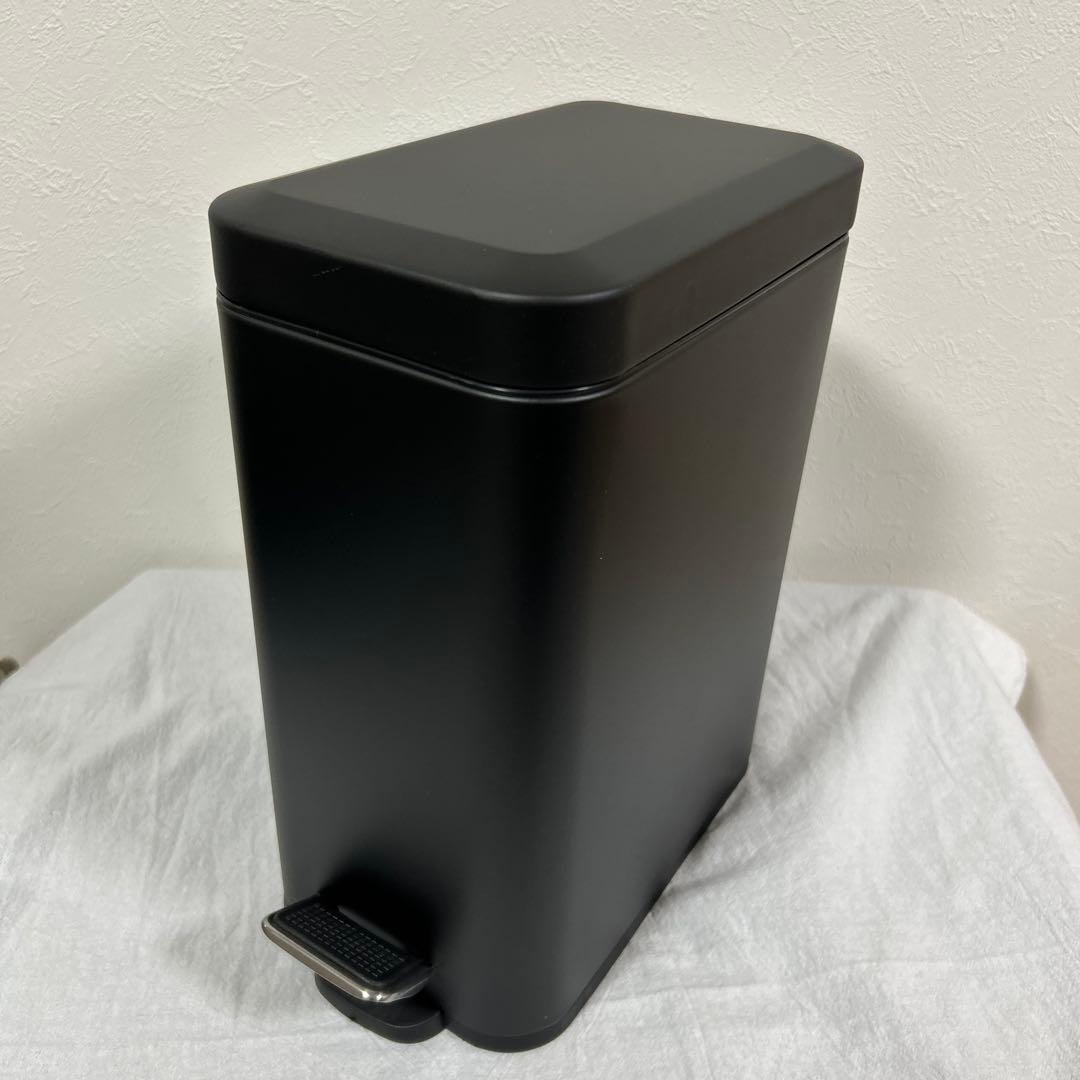 ブラック ごみ箱 ソフトクローズ 袋固定クリップ付き