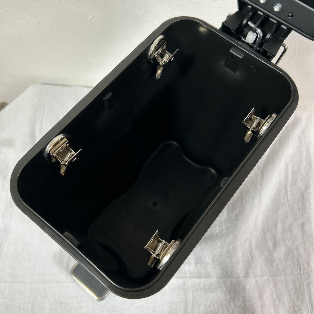 ブラック ごみ箱 ソフトクローズ 袋固定クリップ付き