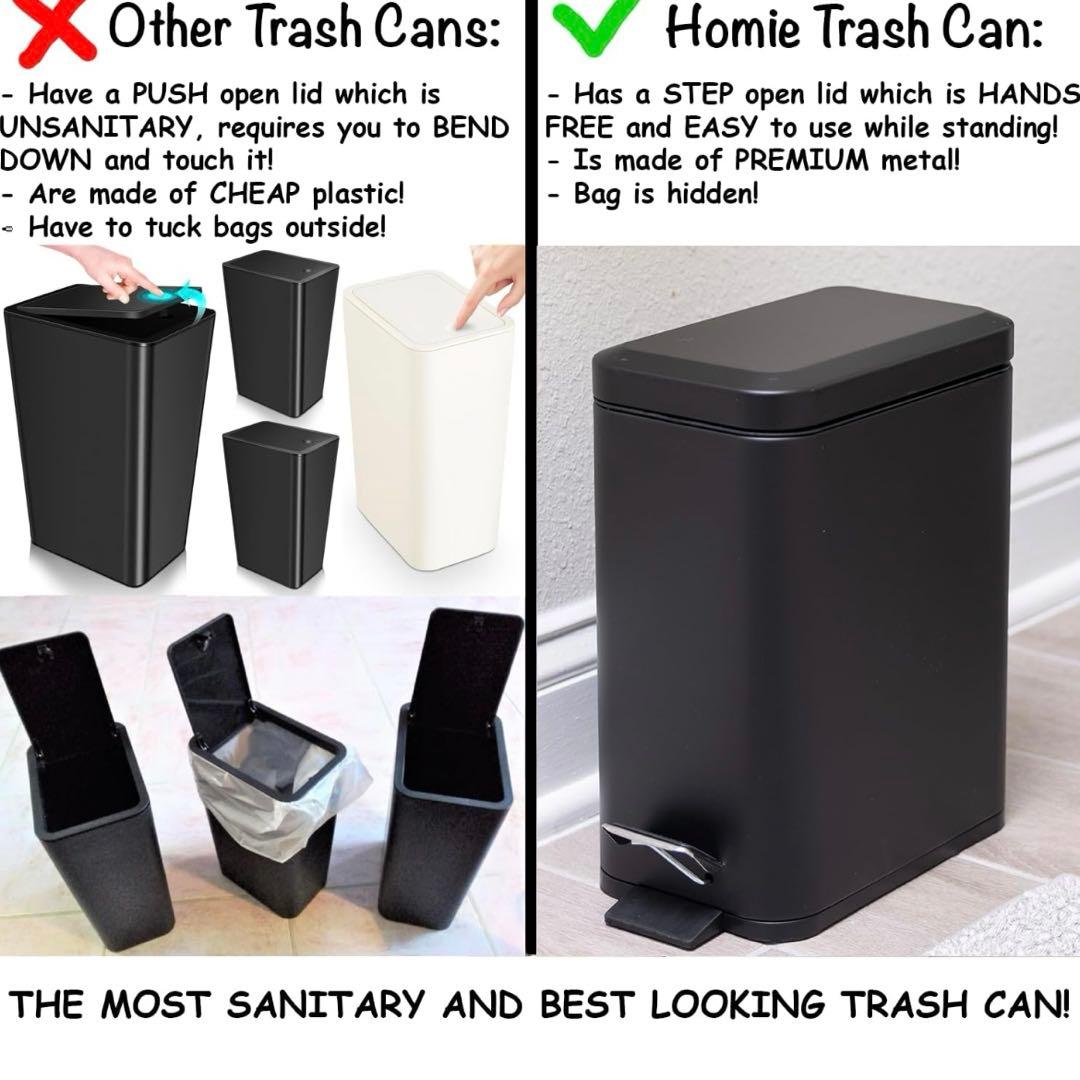 ブラック ごみ箱 ソフトクローズ 袋固定クリップ付き