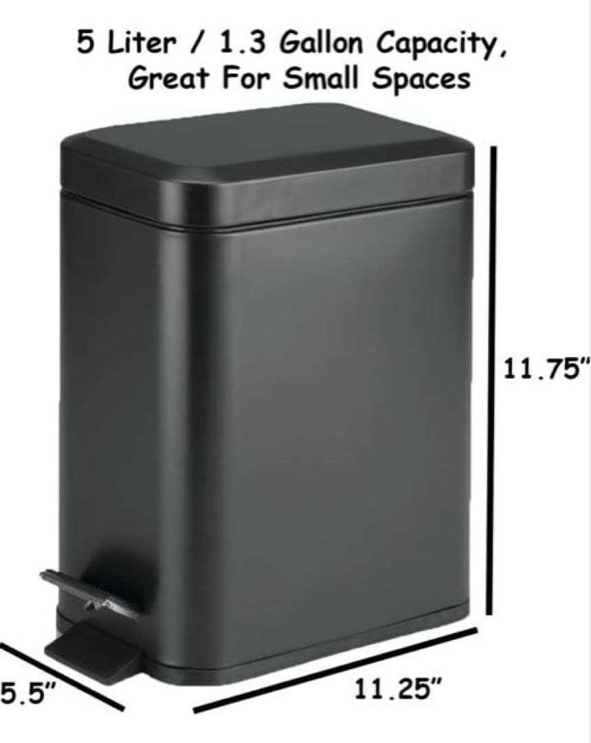 ブラック ごみ箱 ソフトクローズ 袋固定クリップ付き