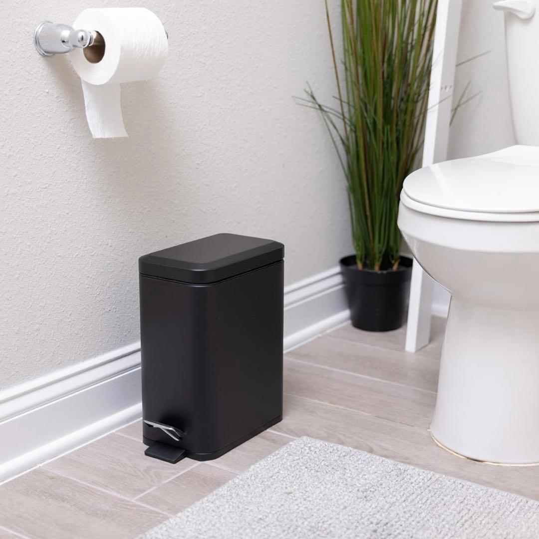 ブラック ごみ箱 ソフトクローズ 袋固定クリップ付き