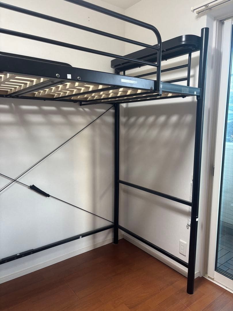 ニトリ　LB02 W43BK ブラック　階段付きロフトベッド