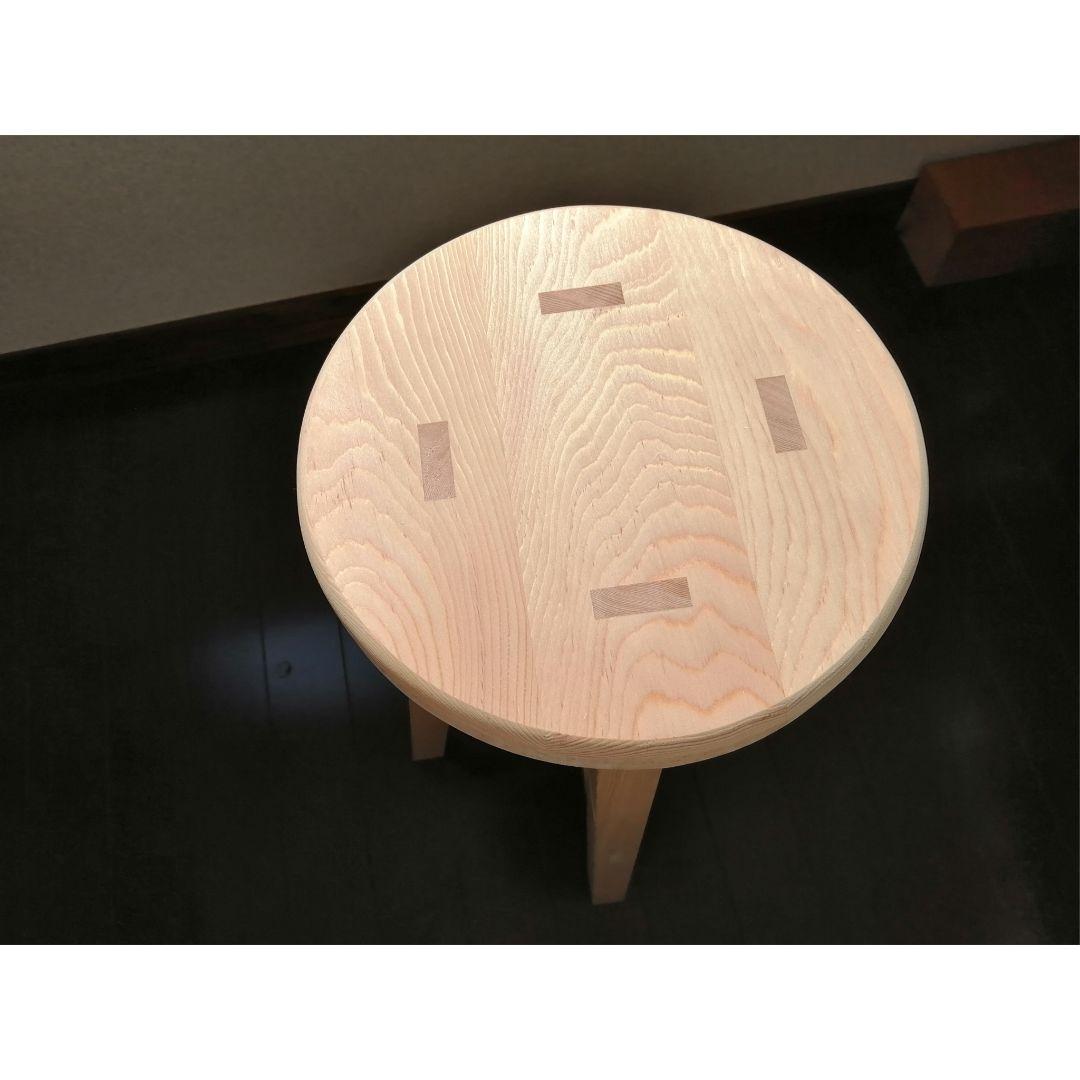 【ほぞ組】木製スツール　高さ70cm　丸椅子　stool
