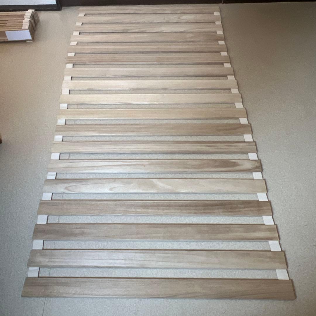 丸めてしまえる 桐すのこベッド　シングル　3点セット