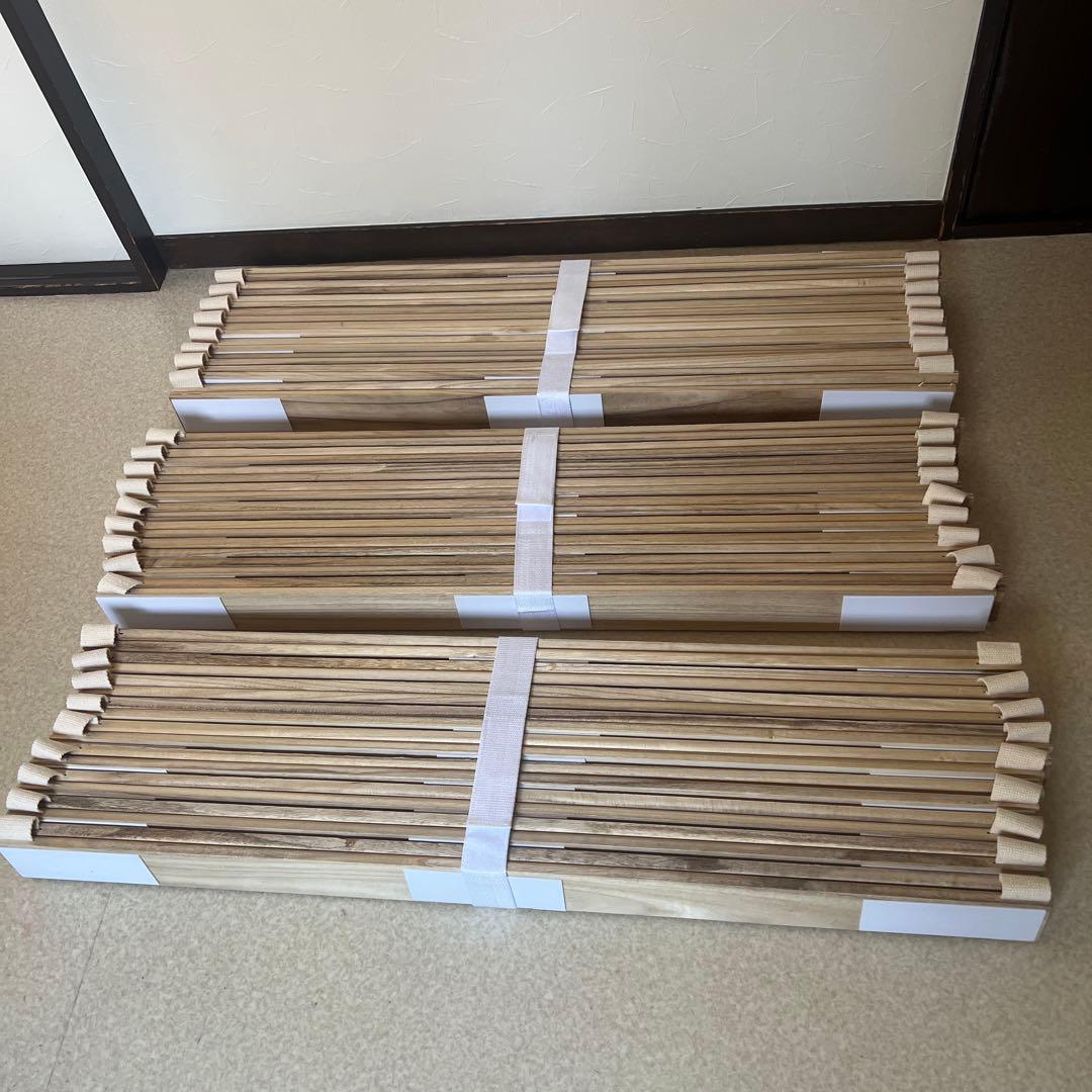 丸めてしまえる 桐すのこベッド　シングル　3点セット