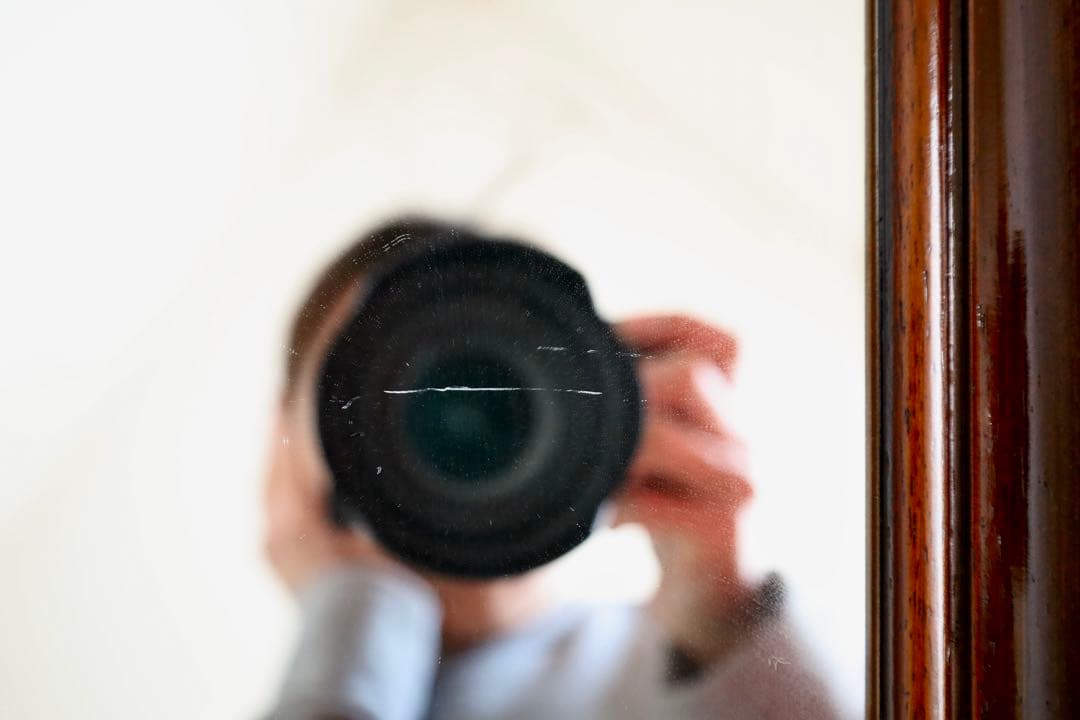 アンティーク雑貨【壁掛け　鏡　昭和レトロ　木彫り　八角形】