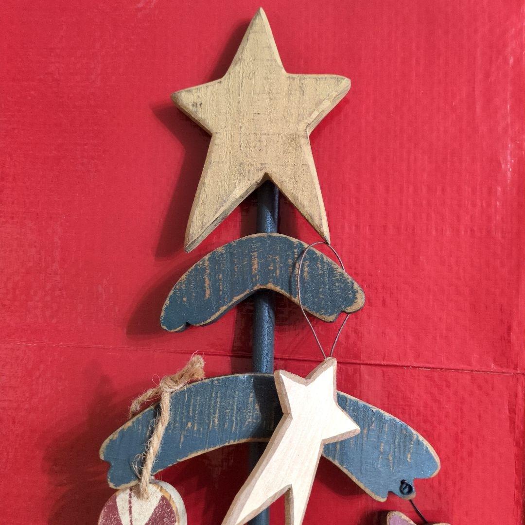 《アンファン》レア 木製クリスマスツリー＋別売り木製オーナメント4個