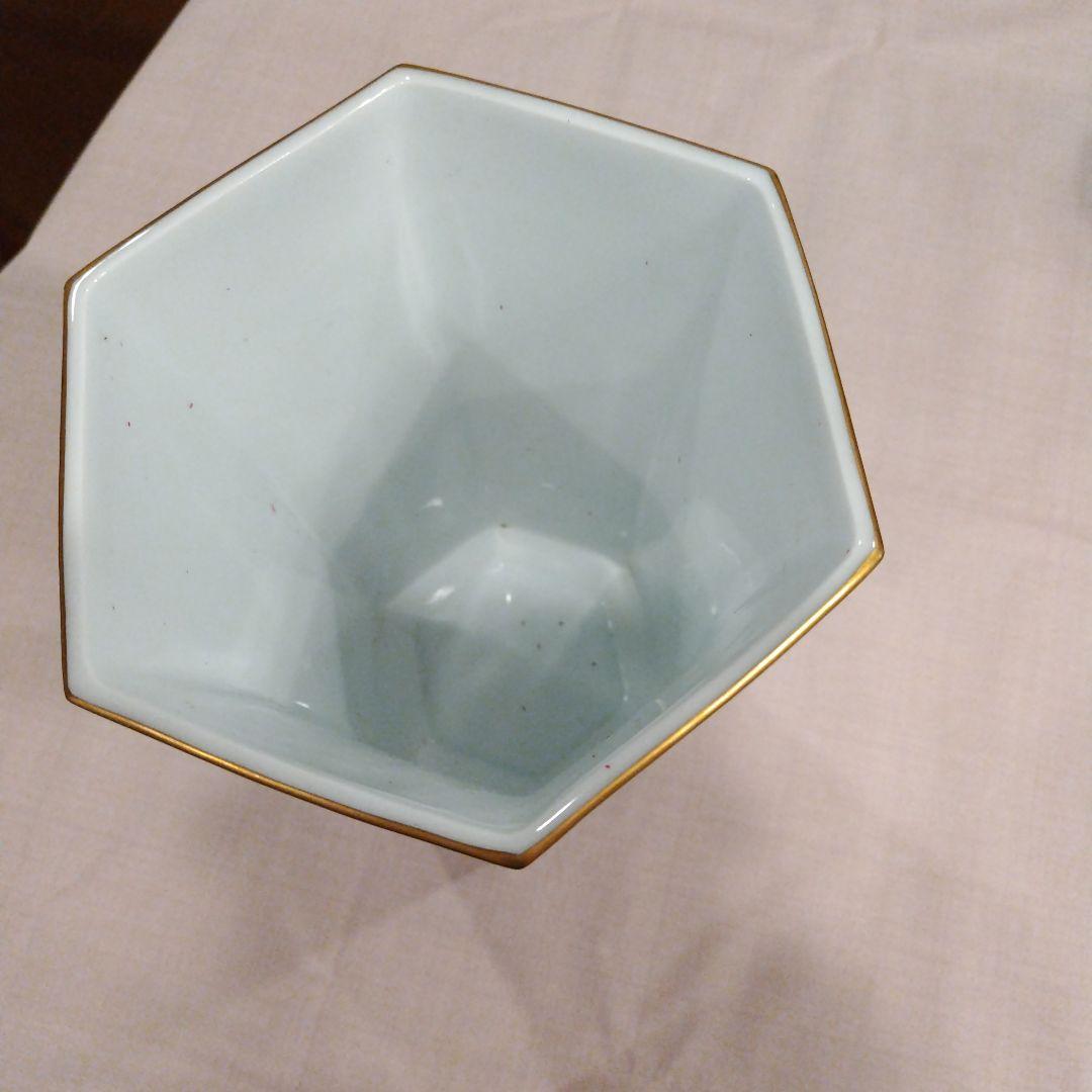 香蘭社 八角形の花瓶 ピンク花柄 陶磁器 - メルカリ