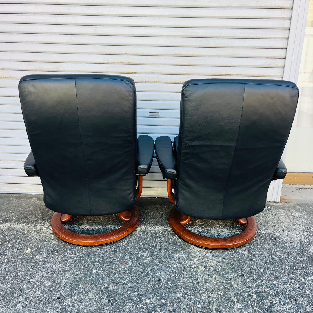 エコーネスEKORNESリクライニングチェアとオットマン　2点セット