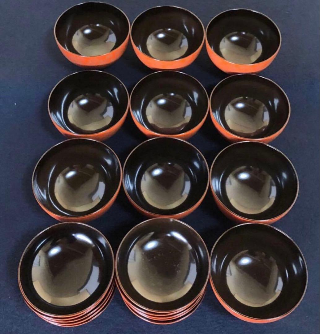 《レ》輪島塗 忍彫 吸物椀10客 柴吉漆器店 共布共箱 251113え1