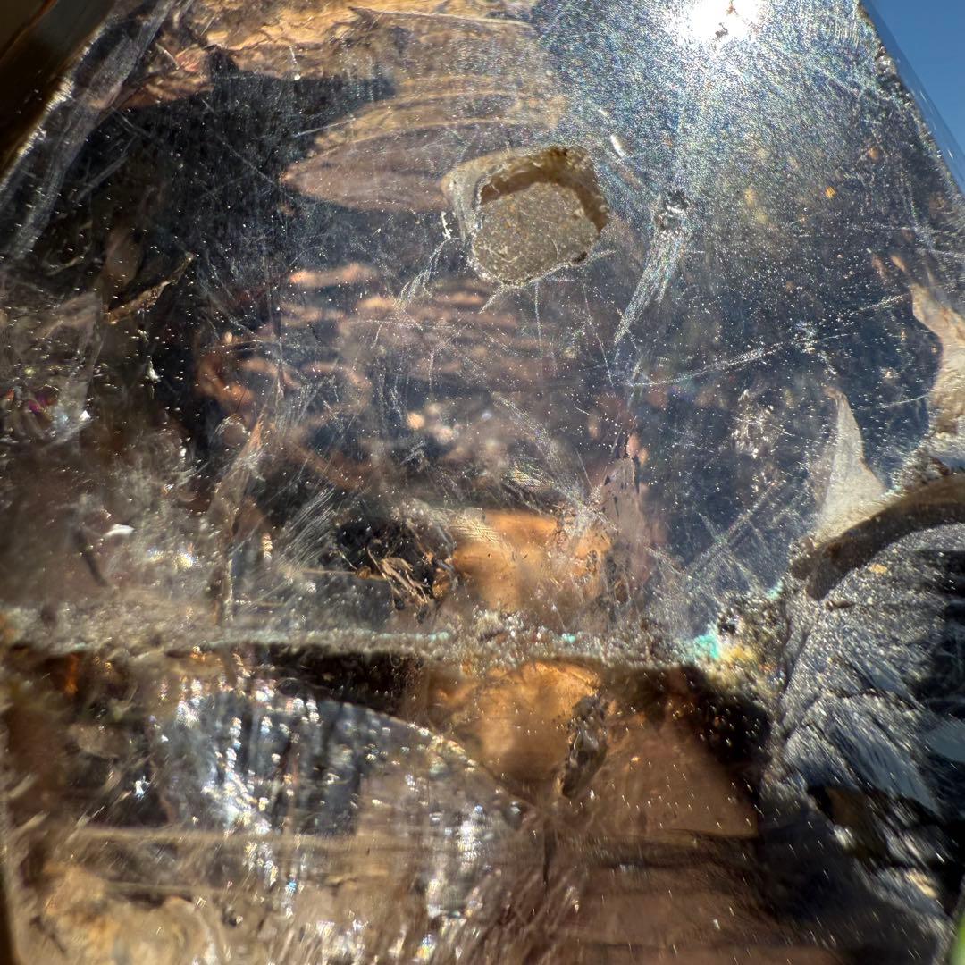 南アフリカ産　エレスチャルクォーツ　78.4g　骸骨水晶　自然石　鉱物標本⑤