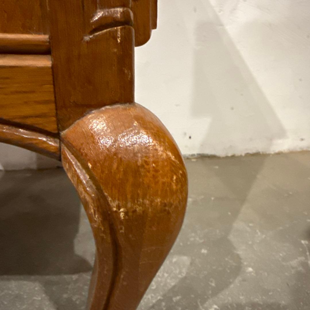 ヴィンテージ　木製サイドテーブル　扉収納付き　猫脚　2