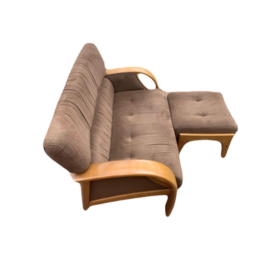 カリモク WT3332 CITA張地 オットマン付 希少スエード　布張り仕様