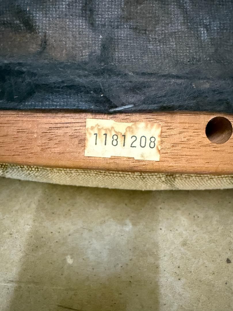 マルニ木工 地中海シリーズ ダイニングチェア/背もたれ籐破れあり／張替え前提