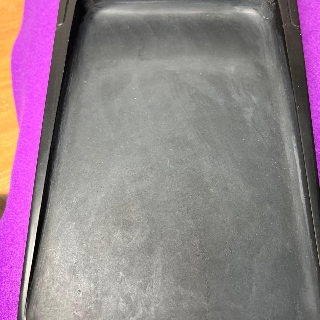 ⭕️雨畑硯 芳龍閣硯舗 風字様硯 四六大 石紋綺麗 墨1サービス