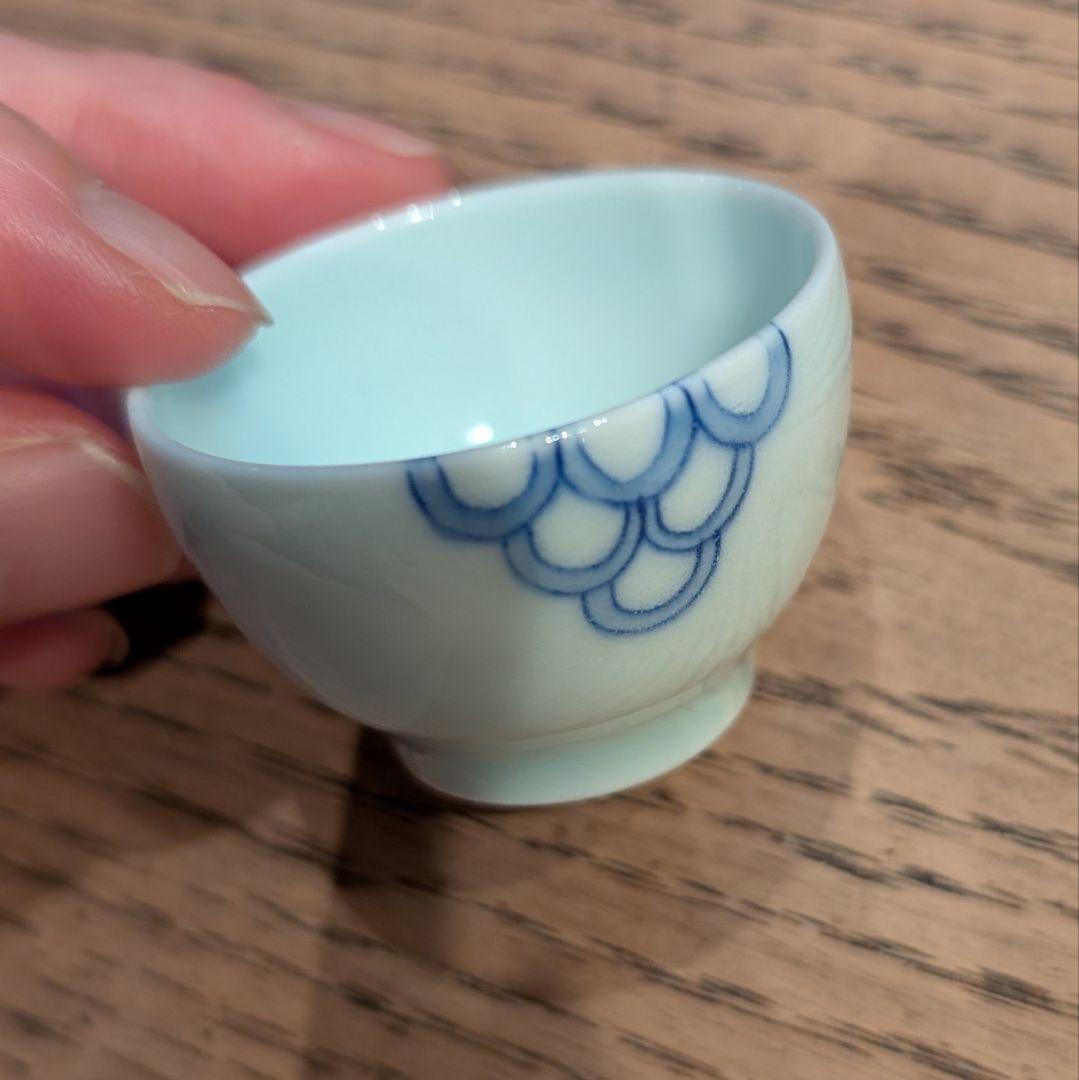 出口ふゆひ作 染付絵変わり猪口 ６個セット