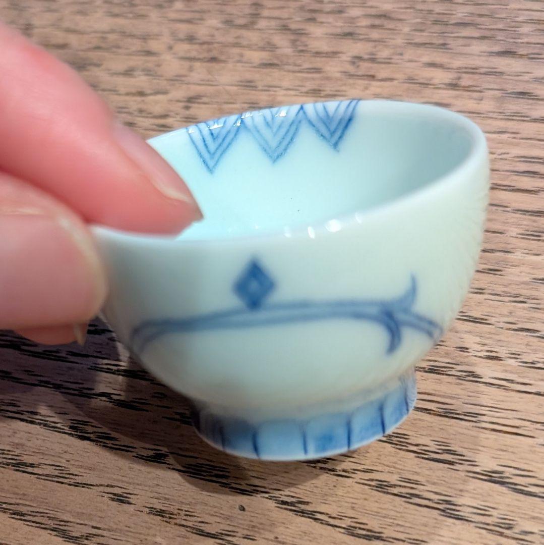 出口ふゆひ作 染付絵変わり猪口 ６個セット