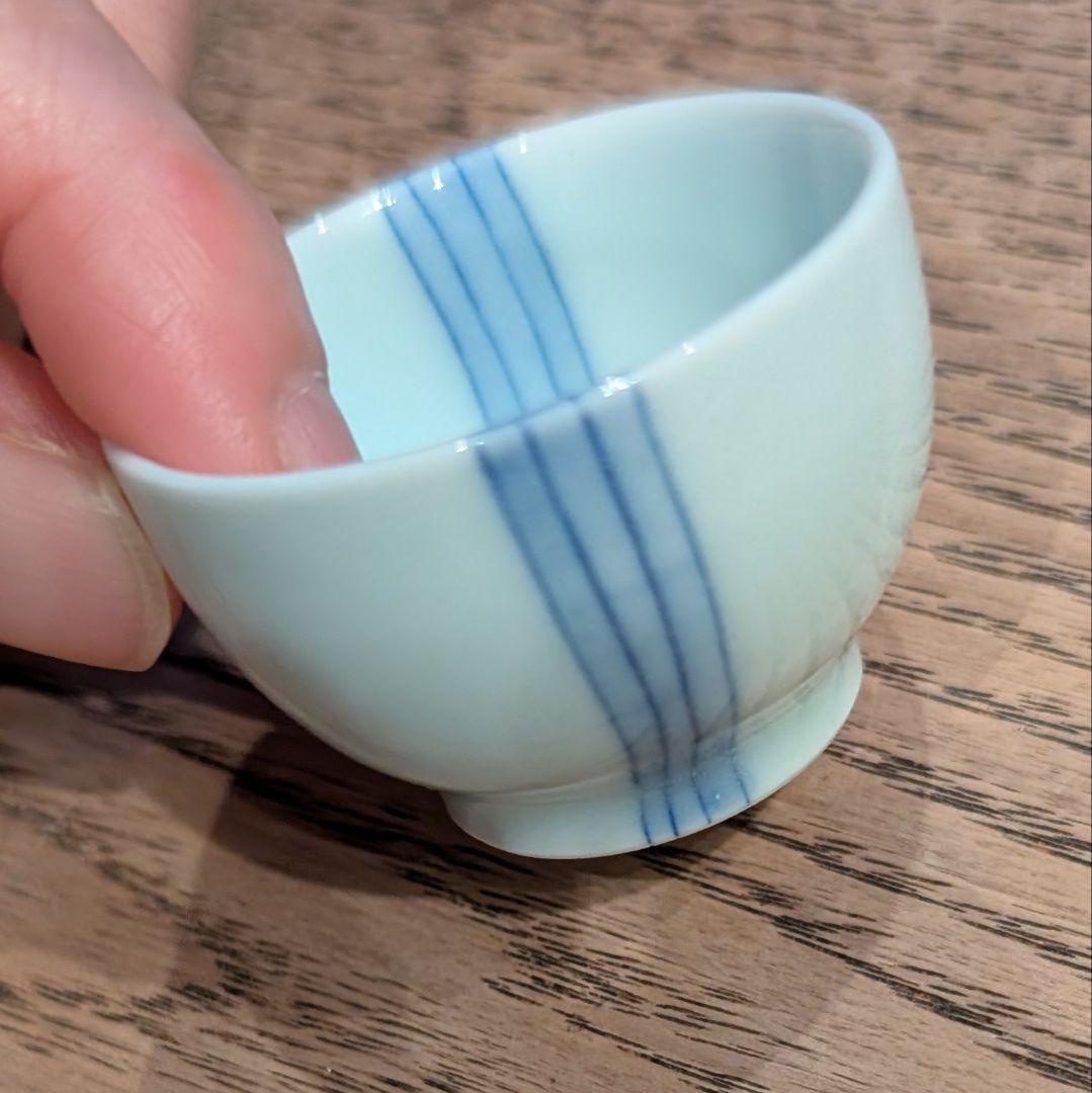 出口ふゆひ作 染付絵変わり猪口 ６個セット