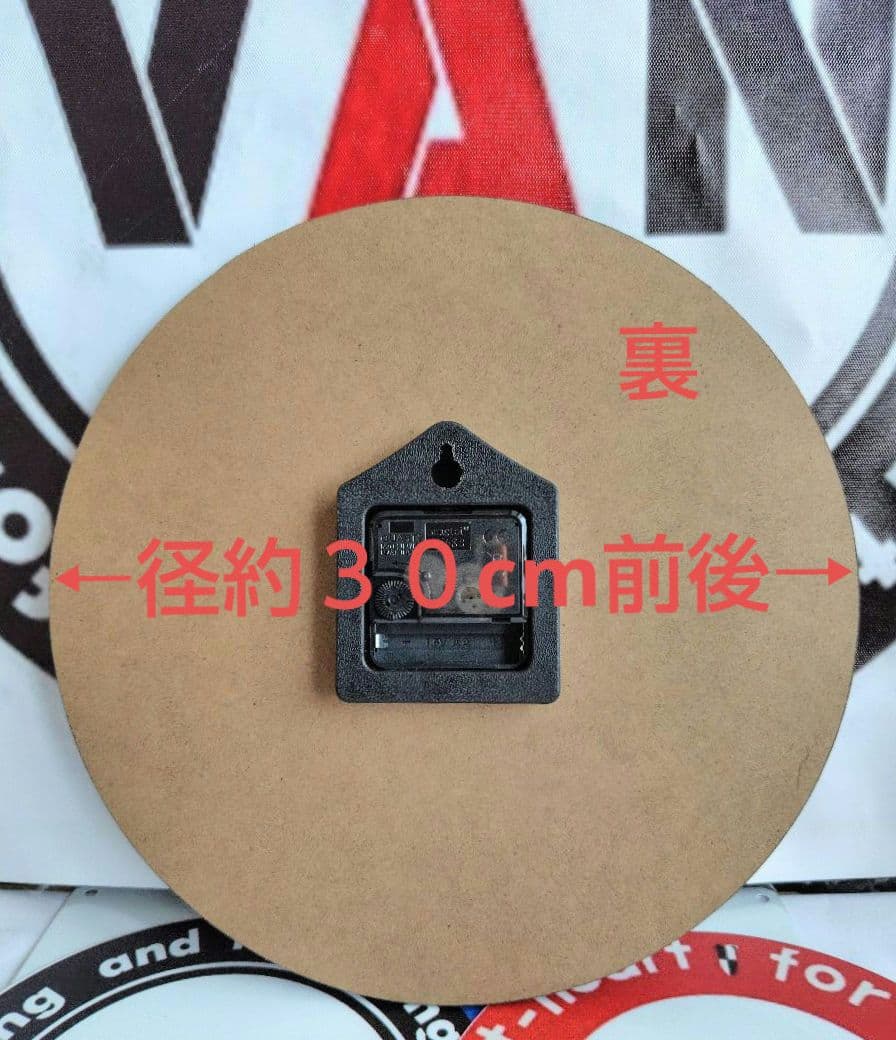 ㉖新品未使用VANJACヴァンヂャケット壁掛け時計ふち無し黒 径約３０cm前後