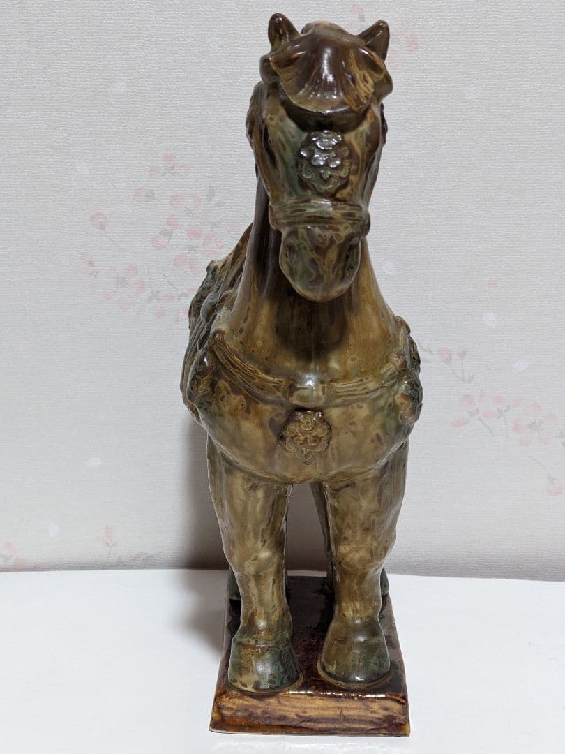 ♦三彩 馬置物 唐三彩 瀬戸系 本業窯 置物飾り 干支午年縁起物 美術品骨董品