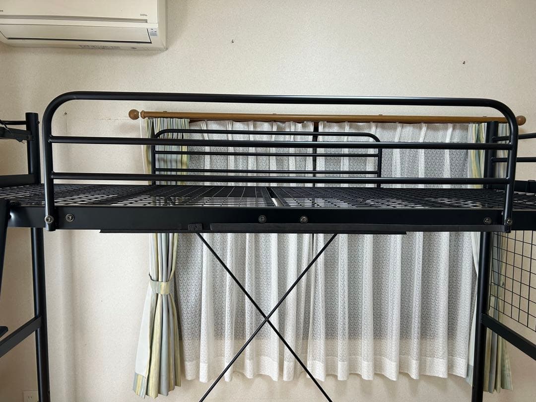ロフトベッド スチール製【ブラック】