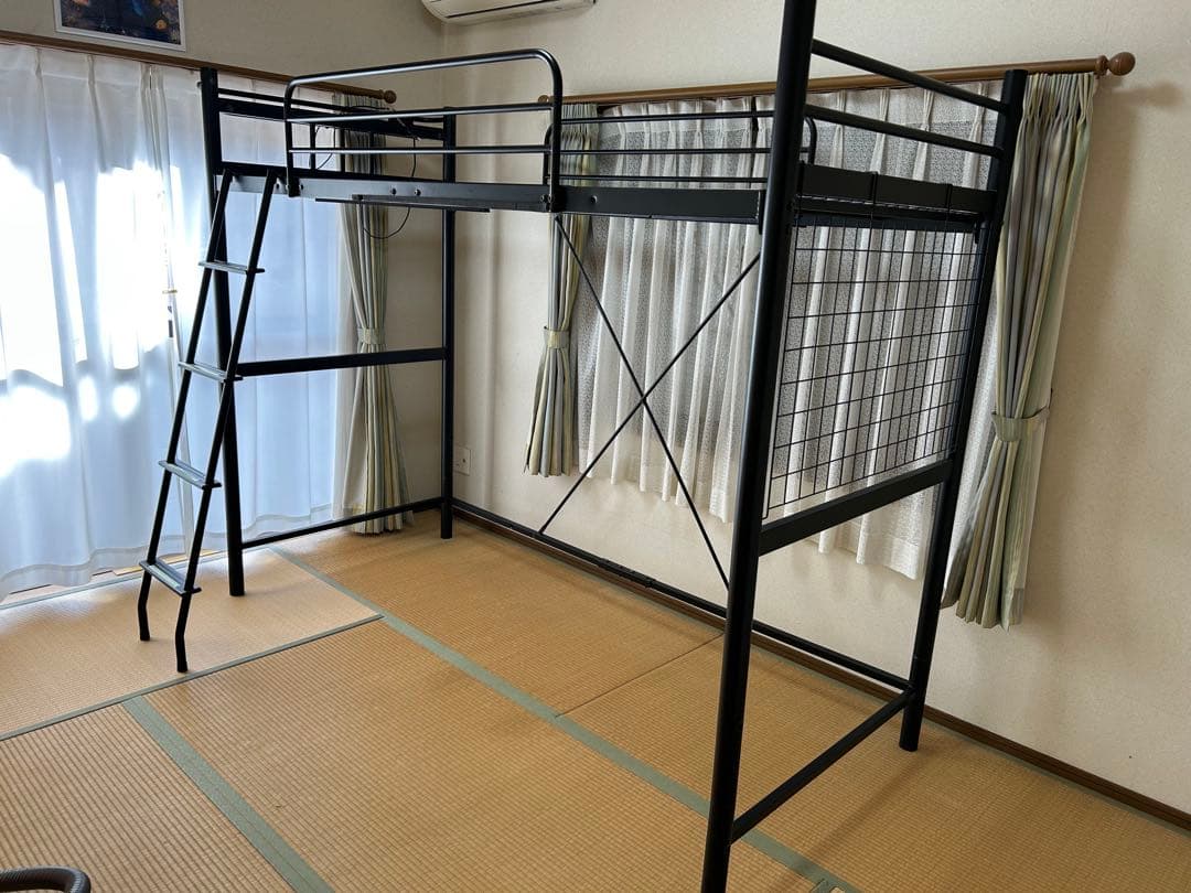 ロフトベッド スチール製【ブラック】