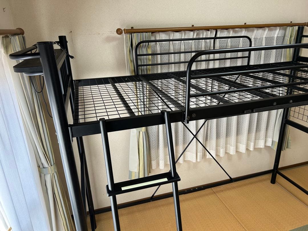 ロフトベッド スチール製【ブラック】
