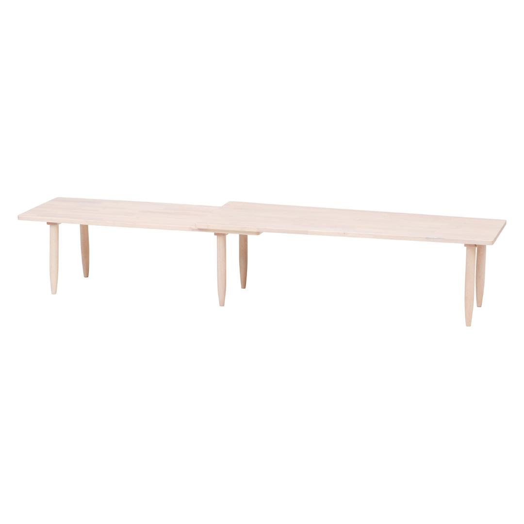 360度回転式/伸張式テーブル ホワイトウオッシュ W120