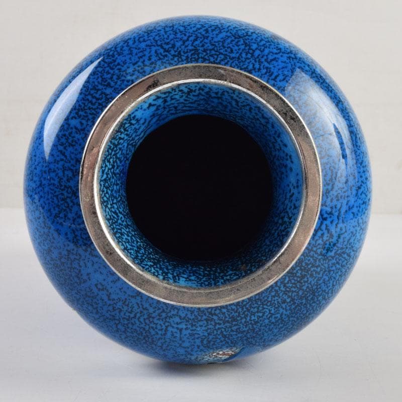 七宝焼 大吉七宝工房 太田博明作 花蝶文 花瓶 V 9147 - メルカリ