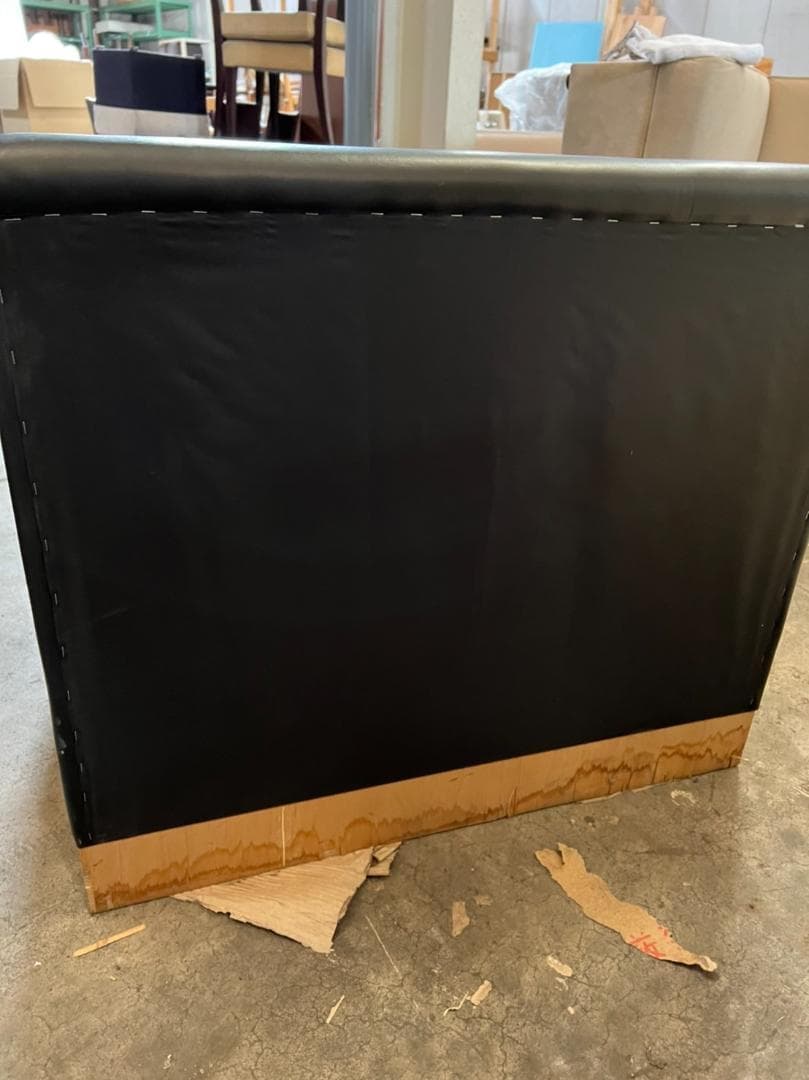 クッションソファ 店舗家具 黒色 合皮 業務用 群馬 中古 シングルソファ