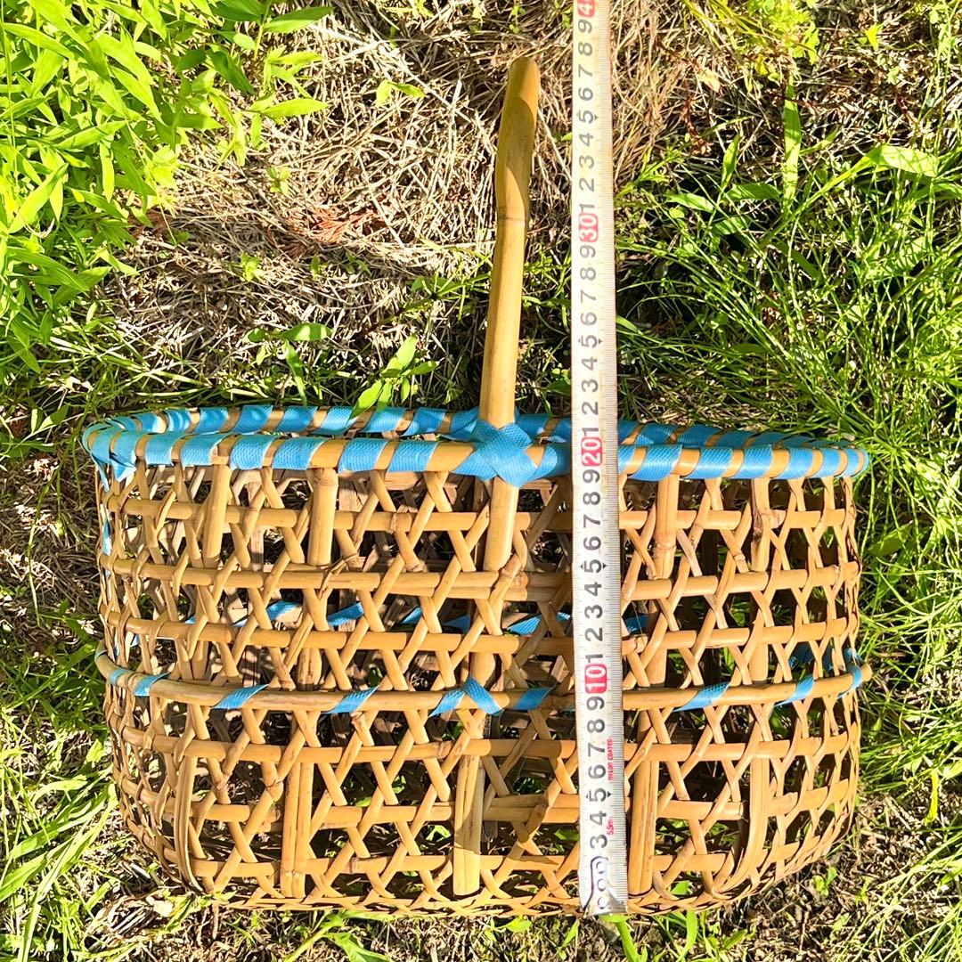 【送料込】竹かご　りんごかご　カゴバッグ　ハンドバック　竹細工　手籠　4個セット