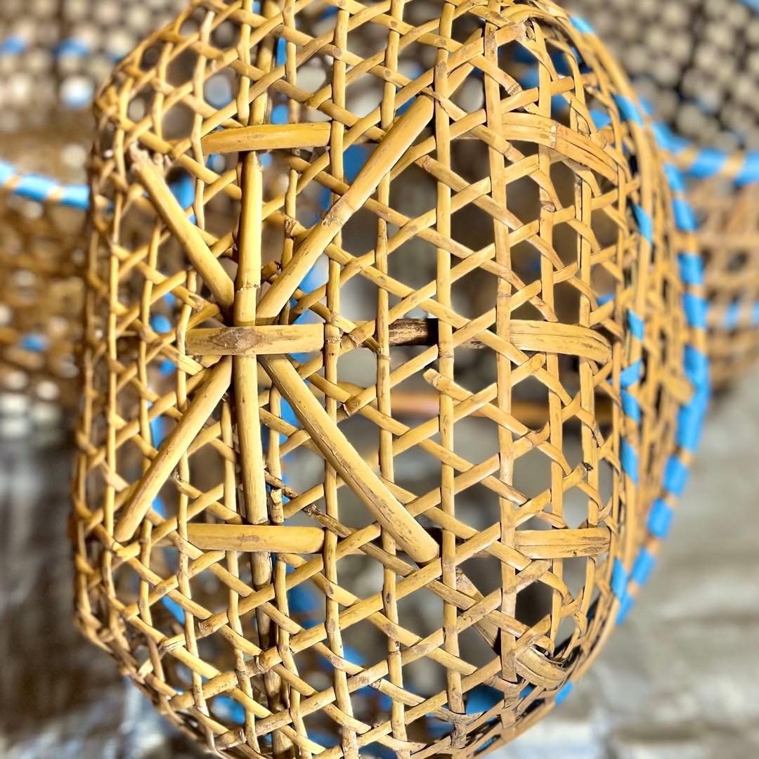 【送料込】竹かご　りんごかご　カゴバッグ　ハンドバック　竹細工　手籠　4個セット