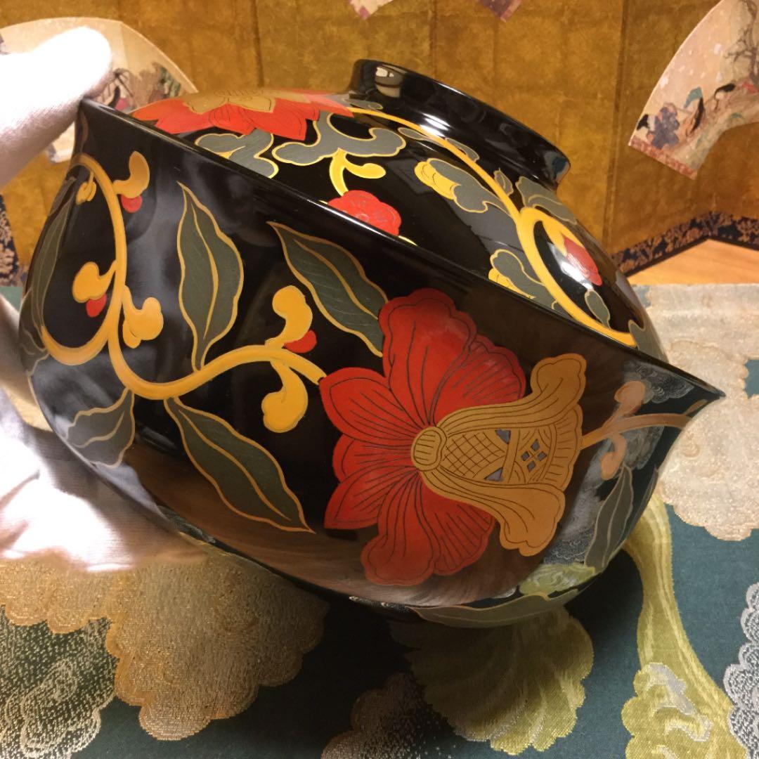 A64 木製漆器 懐石道具 ８代目象彦 極上蒔絵 長寛写　砂金袋形　1客