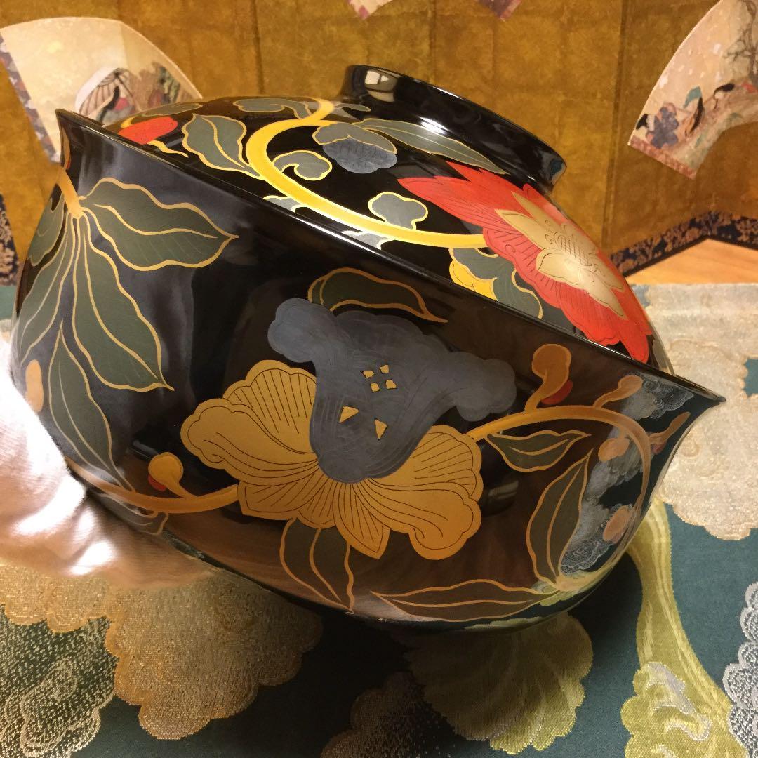 A64 木製漆器 懐石道具 ８代目象彦 極上蒔絵 長寛写　砂金袋形　1客