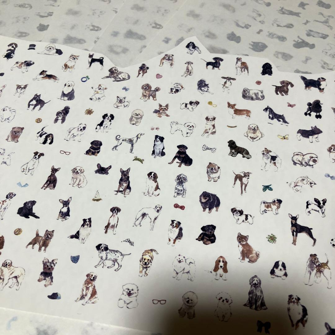 【新品未使用】ワンコ大集合転写紙4枚プラスおまけ