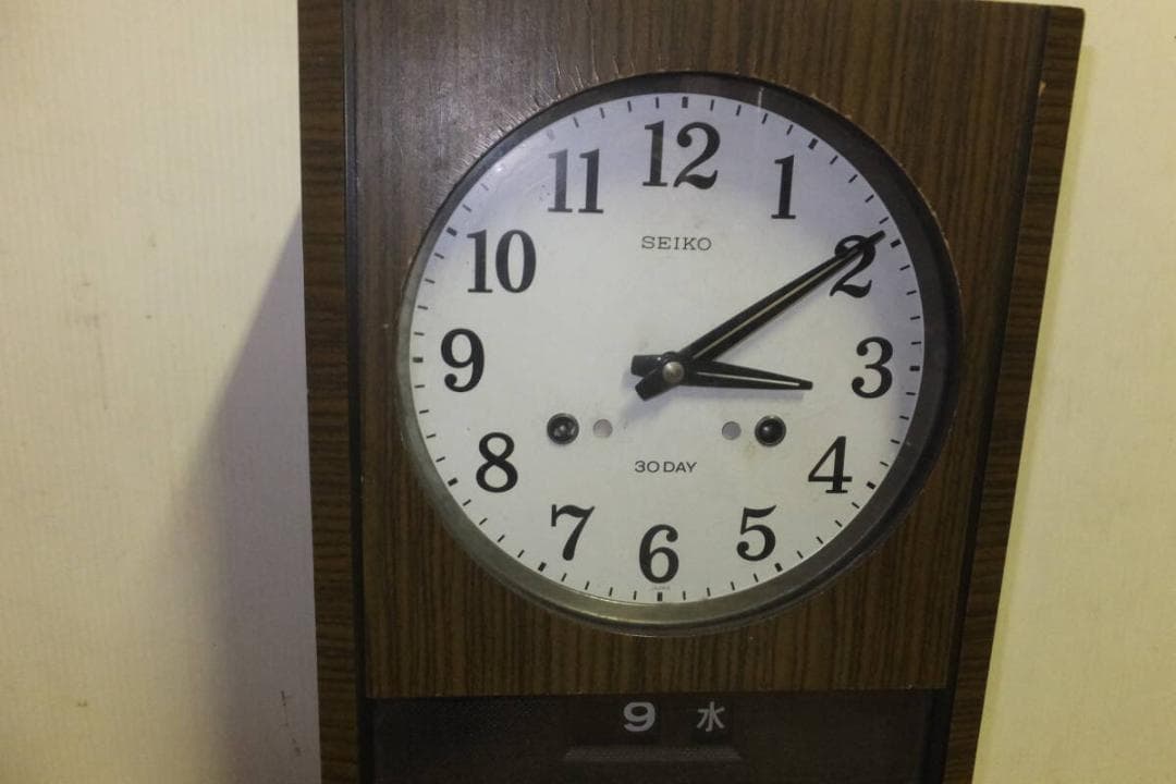 ■ セイコー 30日巻 ゼンマイ 掛け時計 作動OK 4PC447 中古 レトロ