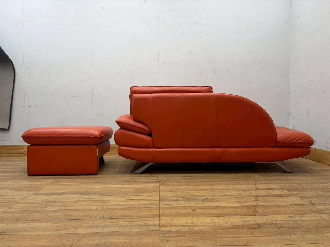 T8032☆美品☆ニコレッティ☆サクセス☆本革☆カウチソファ＆オットマン☆