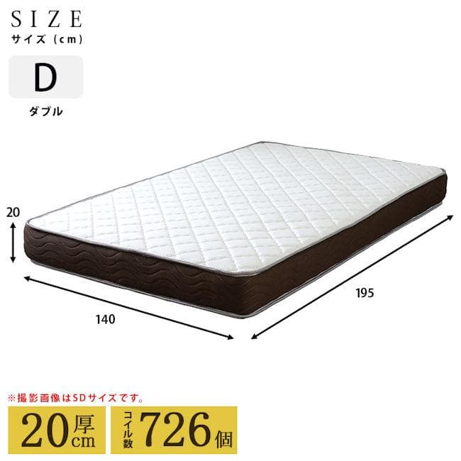 リバーシブルポケットコイルマットレス（ダブル） 両面仕様 厚み20cm（236）