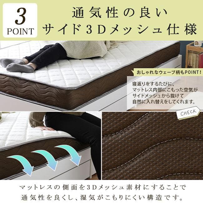 リバーシブルポケットコイルマットレス（ダブル） 両面仕様 厚み20cm（236）