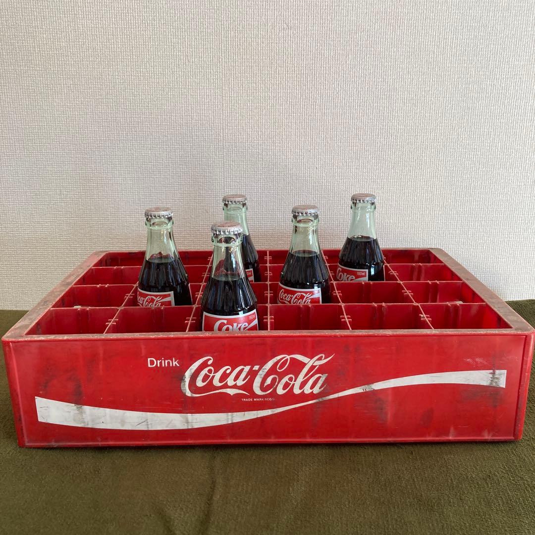 コカコーラ 瓶ケース 空箱 赤プラスチックケース coca-cola 190ml